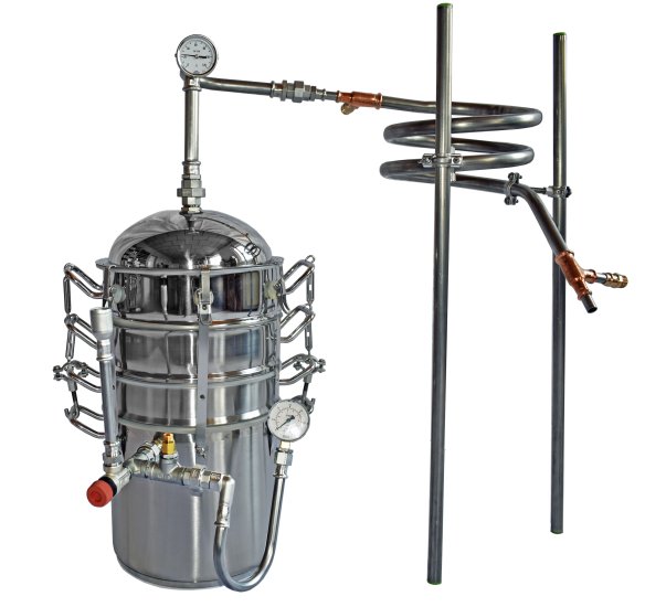 (Bild für) DESTILLIERMEISTER JUNIOR-W23-Plus - 23 l Wasserbad-Destille zum Schnaps brennen - zum Schließen ins Bild klicken