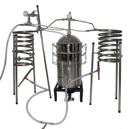 (Bild für) DESTILLIERMEISTER JUMBO Premium Professional D70-Plus, 65 L Destille mit 2 Kolonnen, 2-Wege Hochleistungskühlung und Dephlegmator - zum Schließen ins Bild klicken